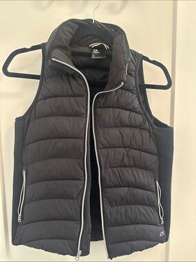 GAP Black Quilted Puffer Vest with Contrast Zippers